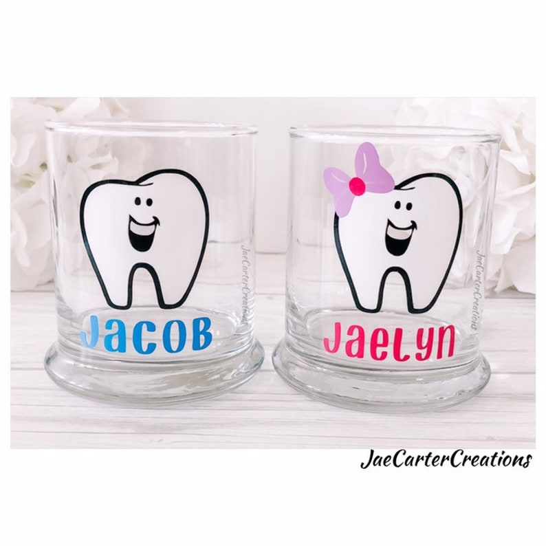 Personalized Glass Toothbrush Holder for kids, Pencil Holder image 2