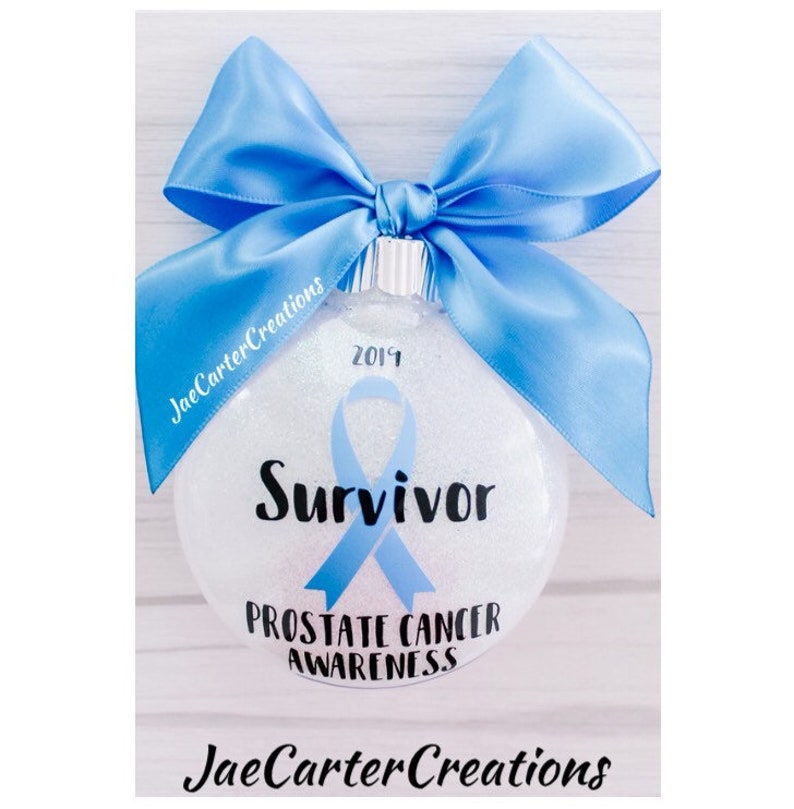 Blue Ribbon Ornament, Colon Cancer Awareness Ornament, Prostate Cancer Awareness Ornament , Thyroid Disease Awareness Ornament image 2