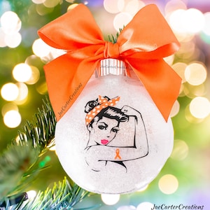 Leukemia Awareness Ornament , Kidney Cancer Awareness Ornament, Multiple Sclerosis Ornament Rsd, Adhd, Copd, Crps Ornament, Orange Ribbon