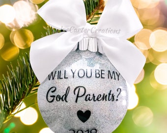 God Parents Ornament, God Parent Proposal Ornament, God Mother Ornament, God Father Ornament