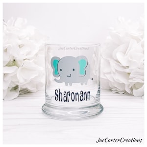 Elephant Toothbrush Holder, Personalized Elephant Glass Toothbrush Holder, Toothbrush Holder For Kids image 1