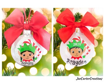 Elf Ornament Personalized, Black elf ornament, elf ornament, brown Ornament, African American elf Ornament, plush Elf