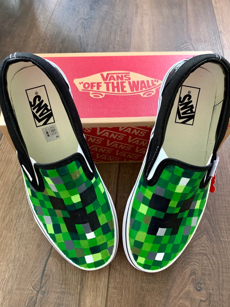 Minecraft Creeper and Enderman Custom Painted Shoes Etsy