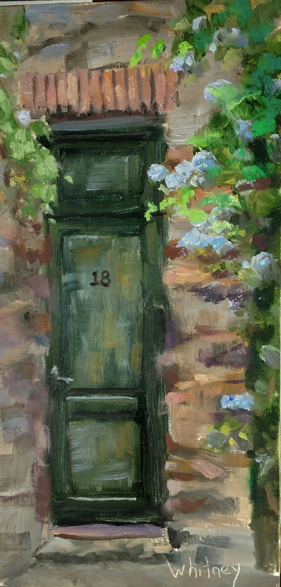Old Door Painting Colonia De Sacramento Posada Plaza Mayor Etsy