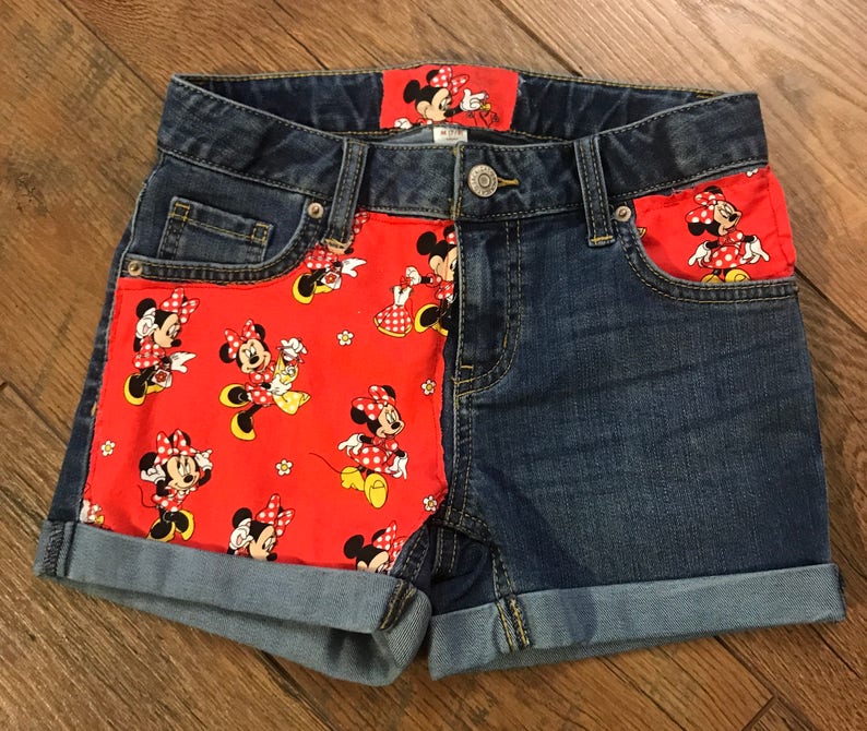 minnie mouse denim shorts