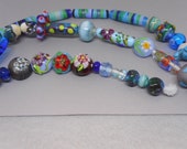 Bulk blue lampwork beads 2, 34 count orphan and seconds beads