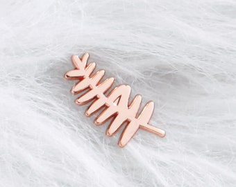 Pin's feuille fougère rose gold - broche bijou métal or rose - cadeau anniversaire ou noël - bijoux végétal - cadeau femme - pins nature