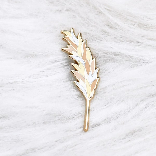 pins pampas grass - plant enamel lapel pin - badge - enamel pins gold metal - accessory and gift woman