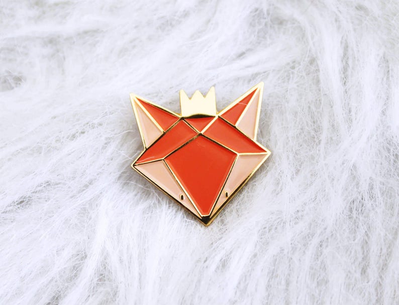 pins fox fox enamel lapel pin fox Badge pins enamel pins gold metal accessory and gift woman Kid mode image 1