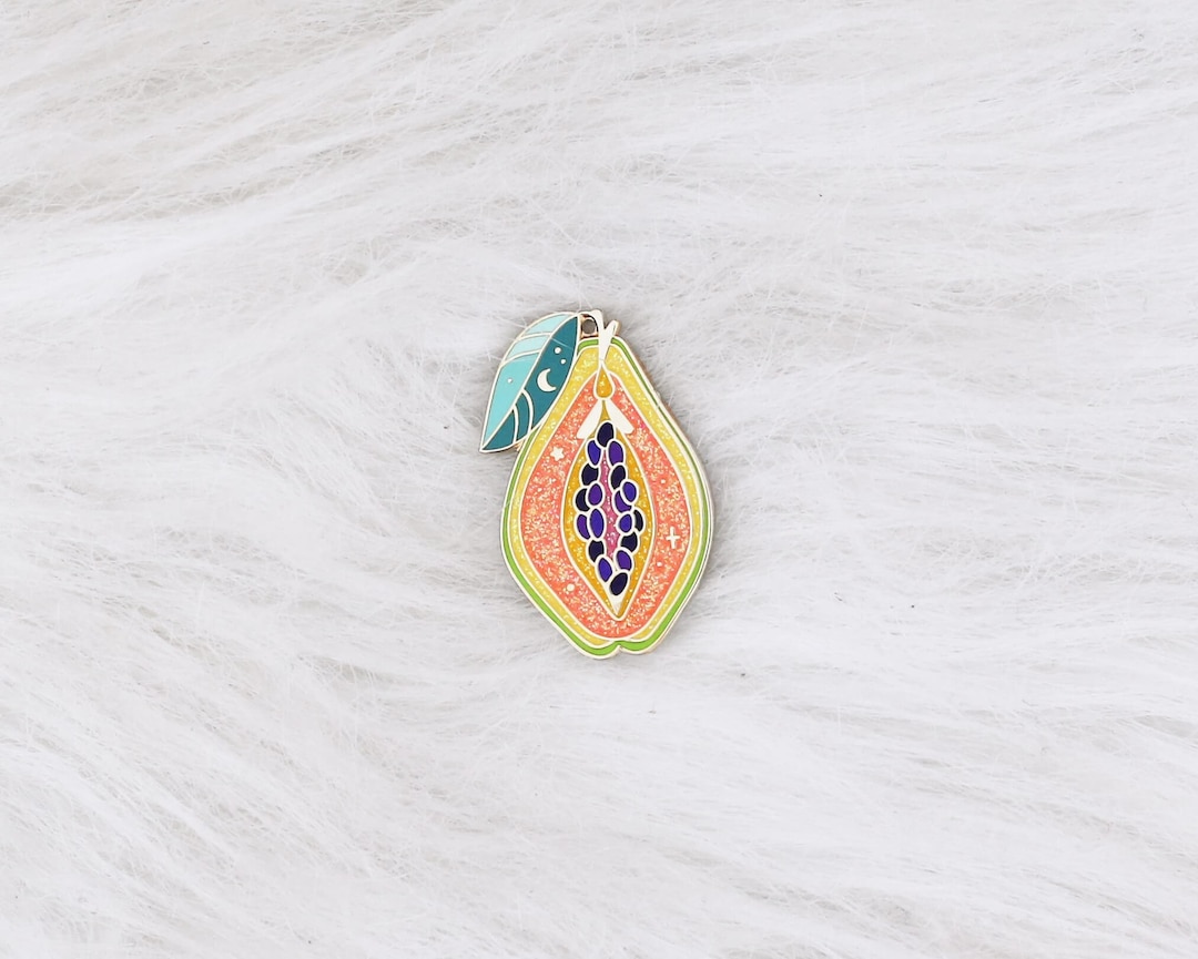 Pins Fruit Papaya - Enamel Lapel Pin - Exotic Fruit - Glitters - Etsy