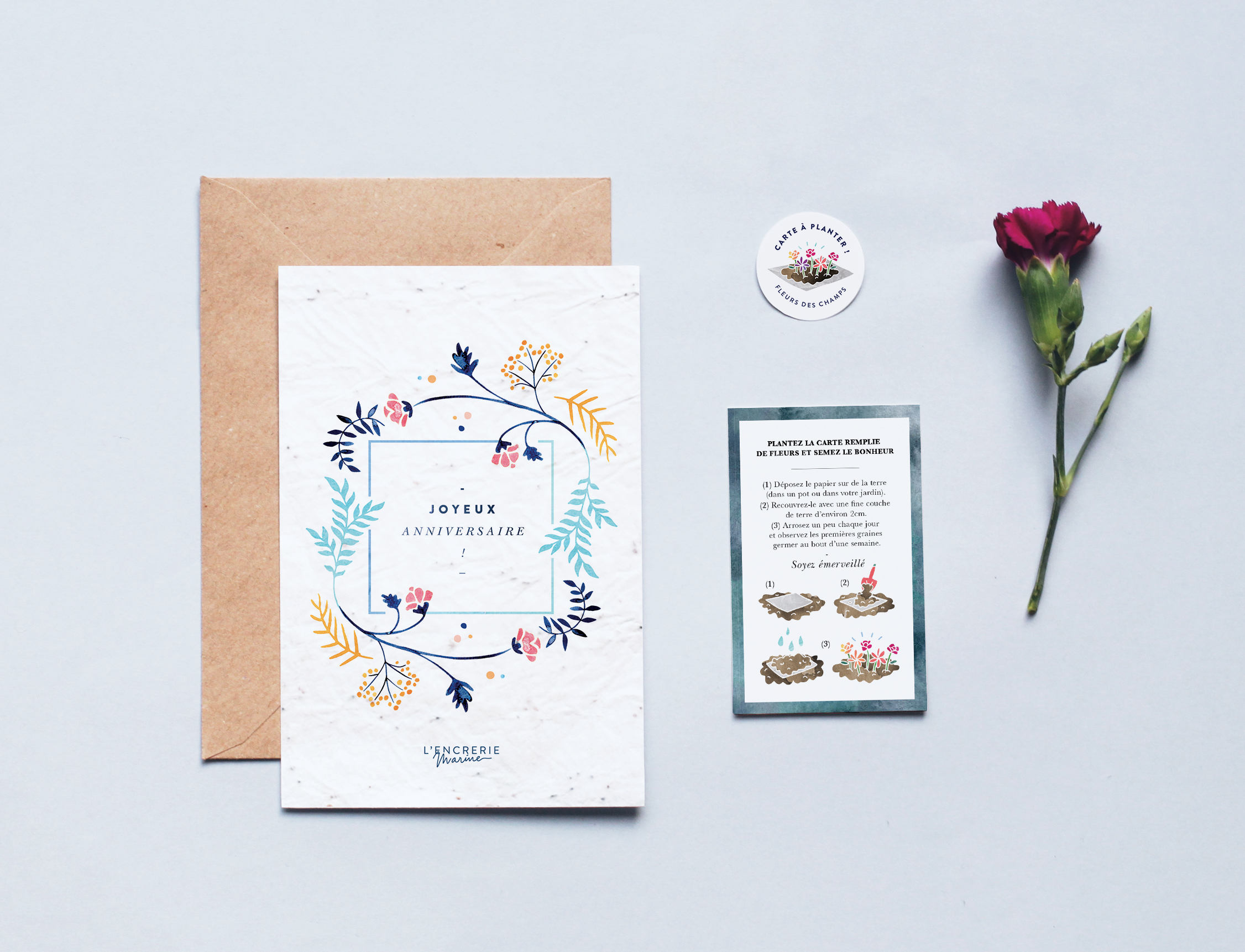 Postcard To Plant Happy Birthday Card Seeded Cards Etsy