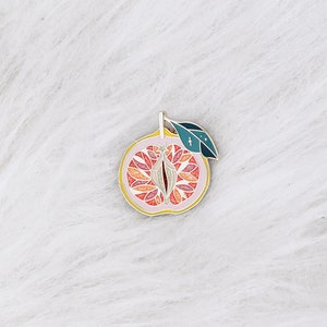 Set of four enamel pins grapefruit strawberry apple papaya glitter brooch women gift image 5