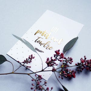 gold Card gilding typography postcard tender word message card Greeting Card Love Card card valentin's day image 2