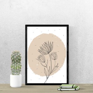 Blooming Flower | Abstract Bohemian Plant Art Wall Print | Botanical Prints | Minimalist Plant Wall Art | Digital Print | Plant Decor