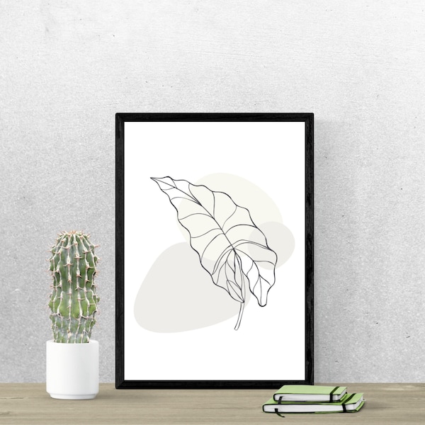 Alocasia | Abstract Bohemian Minimalist Plant Art Wall Print | Botanical Prints | Minimalist Plant Wall Art | Digital Print | Plant Decor