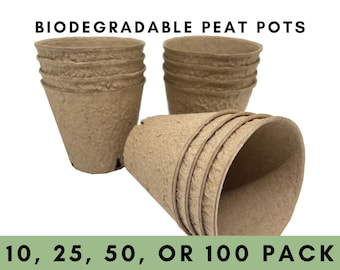 Biodegradable Seed Starter Peat Pots | Compostable Nursery Pots | Seed Starter Pots | Seedling Pots | Germination Pots | Pots for Herbs