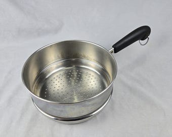 Vintage Revere Ware Stainless 2 Or 3 qt Steamer Insert Handle Strainer Pan Pot