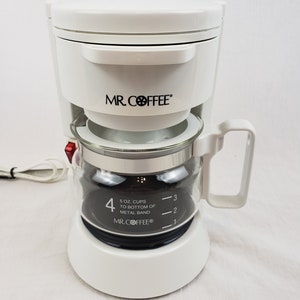 Vintage Mr Coffee 4 Cup Coffee Maker BL4 White Quick Brews Fast 