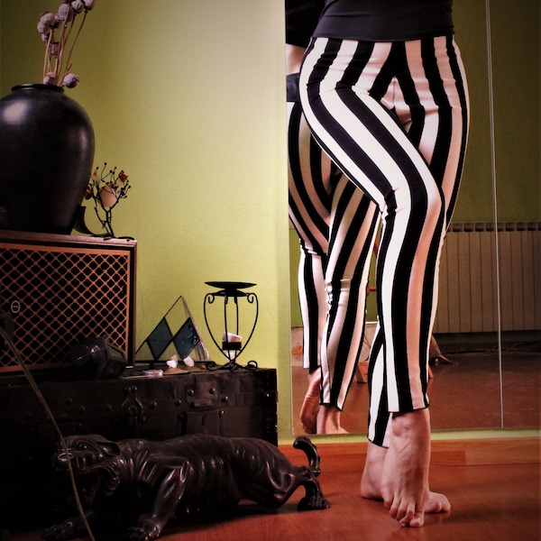 Striped tribal fusion, leggings,fuseaux. Steampunk & Pirate pants. Flare pants. Wide leg pants. Circus pants. Burlesque pants. Flow pants.