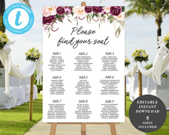 Wedding Seating Chart Design