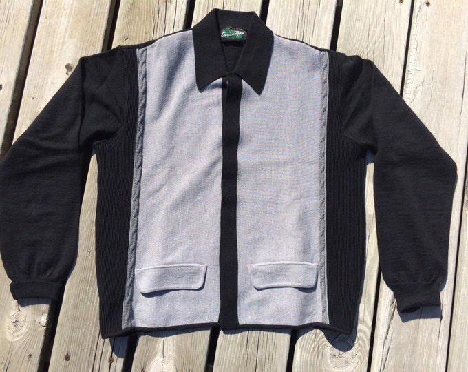 Vintage Black Enrico Rossi Mens Rockabilly Style Wool Sweater - Etsy