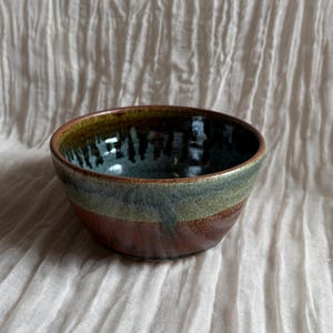 Earth ceramic bowl, handmade glazed dish, cream stoneware kitchenware, dining nibble bowl, eco friendly living, green small bowl