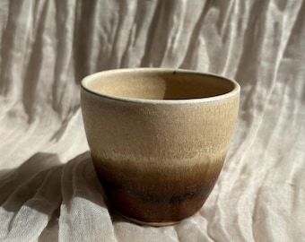 Sandstorm Cup 150ml handmade ceramic cup, red and cream glazed cup, mugs, unique british gift, tea coffee lover, coffee cup