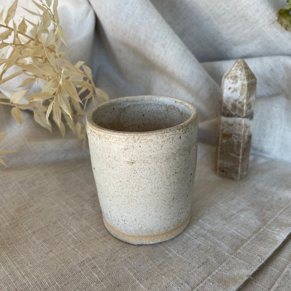 Ceramic Double Espresso cup, 100ml cream mugs, beige ceramic mug, handmade clay cups, unique gift, espresso coffee lover, ceramics shots