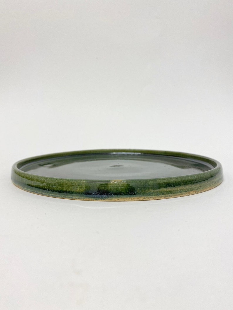 Thrown Ceramic Plates Handmade Lunch Plate Unique Green Etsy