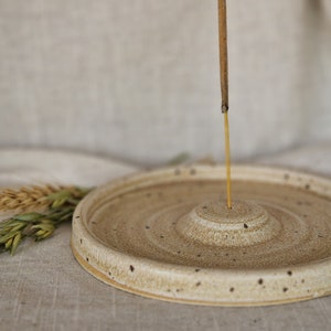 Cream Incense Stick Holder, Home Decor, Boho Home, Hand Thrown Ceramics, Sage Burning Tray, Cream Dish