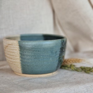 Mountains Ceramic bowl, cream glazed dish, green stoneware kitchenware, cream glaze dining, cosy soup pot, ecofriendly living