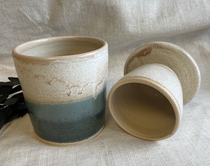Mountains ceramic butter crock, handmade butter cellar, hand thrown butter vessel, french butter dish