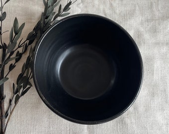 NEW Black Ramen Bowl, handmade glazed dish, stoneware kitchen, Japanese bowl, noodle bowl, dining ceramics, eco friendly, unique dining bowl