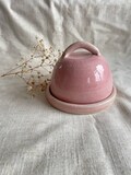 Candy Floss Pink ceramic butter dish, handmade butter cellar, hand thrown butter dishes