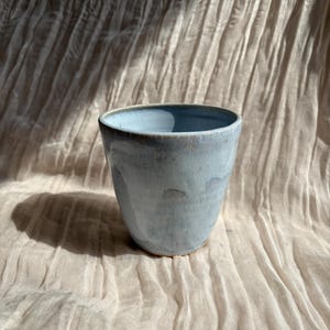 sky blue ceramic planter, Handmade glazed pot, sea plant pots, 500ml blue vessel, unique British gift, handcrafted plant pots