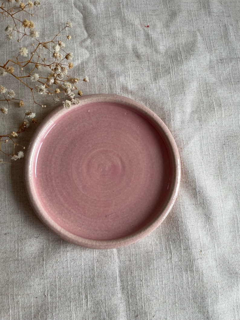 NEW Candy Floss Pink Cake Plate, handmade cake ceramics, afternoon tea, unique pink plate, handcrafted serving ceramics, home kitchen decor image 2