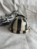 Stripe ceramic butter dish, handmade butter cellar, hand thrown butter dishes