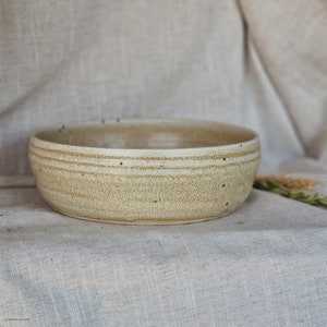 Cream pasta bowl, handmade wide dish, ceramic serving bowls, beige pottery decor, home kitchen plate, eco friendly living,large dining-ware