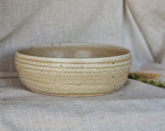 Cream pasta bowl, handmade wide dish, ceramic serving bowls, beige pottery decor, home kitchen plate, eco friendly living,large dining-ware
