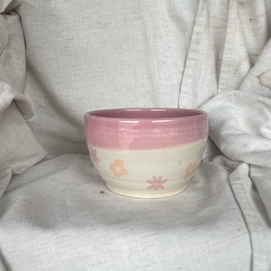 Limited edition printed Ceramic bowl, handmade glazed dish, flower power printed kitchenware, dining soup bowl, eco friendly living