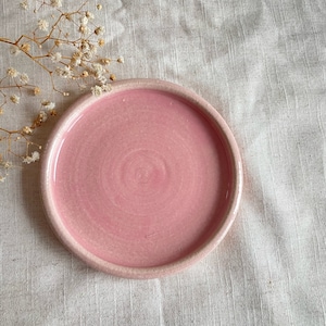 NEW Candy Floss Pink Cake Plate, handmade cake ceramics, afternoon tea, unique pink plate, handcrafted serving ceramics, home kitchen decor image 1
