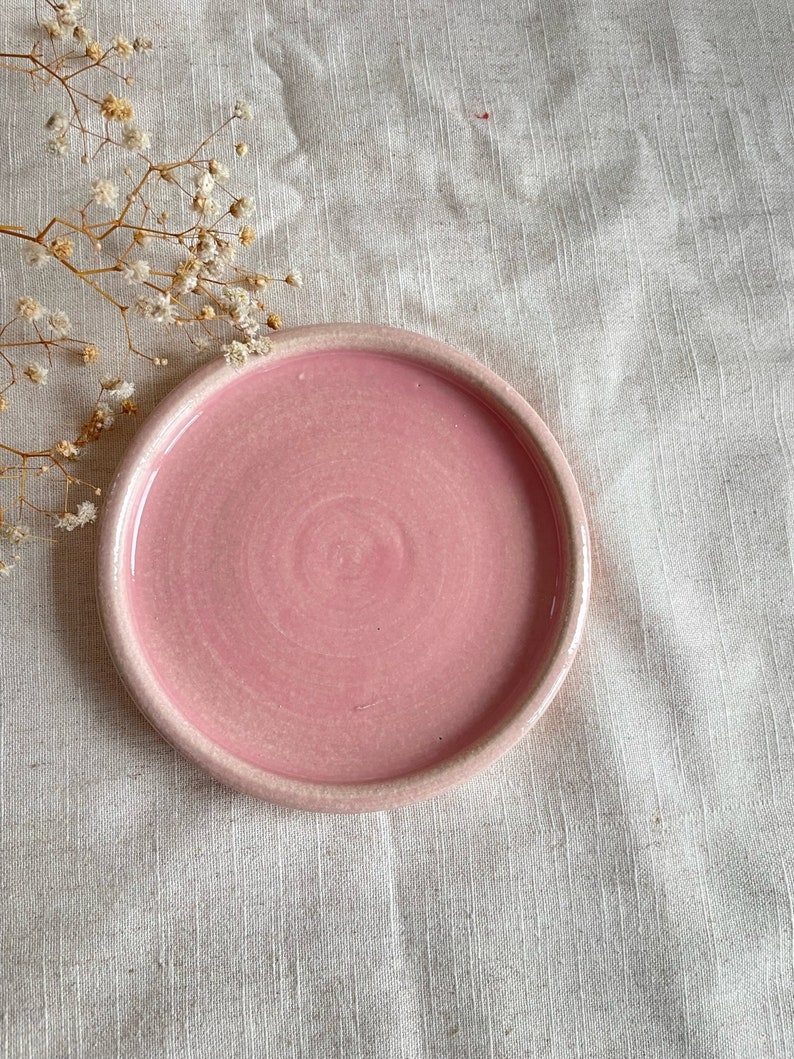 NEW Candy Floss Pink Cake Plate, handmade cake ceramics, afternoon tea, unique pink plate, handcrafted serving ceramics, home kitchen decor image 1