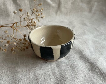 NEW Striped Condiment Pot, handmade ceramics, black and white bowl, glazed ceramics dish, kitchenware, serving ceramics, condiment lovers