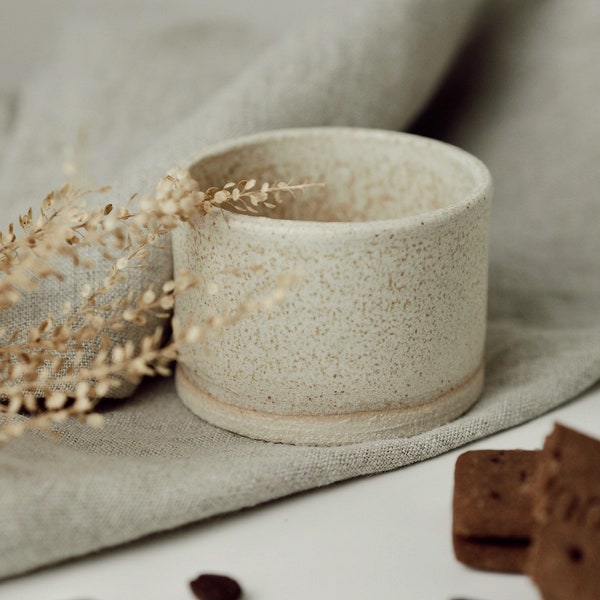 Ceramic Espresso cup, 50ml cream mugs, beige ceramic mug, handmade clay cups, unique british gift, espresso coffee lover, ceramics shots