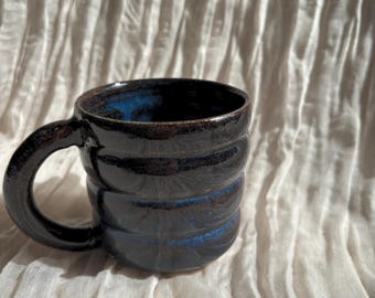 Sea Fever Bubble tumbler, Handmade glazed pot, 300ml vessel, unique British gift, handcrafted plant pot, whiskey tumbler