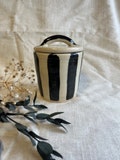 Stripe ceramic butter crock, handmade butter cellar, hand thrown butter vessel, french butter dish