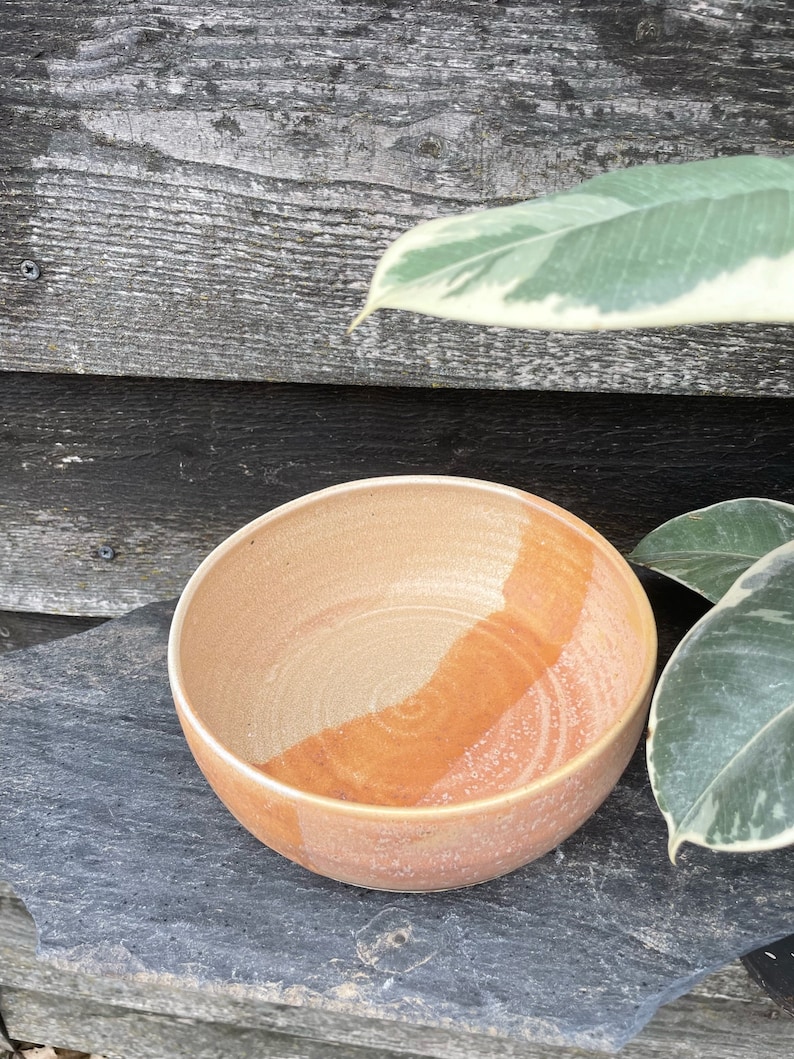 NEW DUNES pasta bowl, handmade ceramic bowl, cream stoneware kitchenware, peachy glaze dish, cosy cereal dish, ecofriendly living image 4