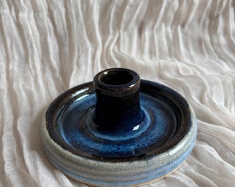 Sea Fever candlestick holder, Neutral candle gift homeware, boho home decor, blue candle stick holder