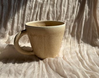Handmade ceramic mug, Cream glaze cup, 500ml Beige mugs, unique british gift, tea coffee lover, ocean glazed dining, Flecked beige mugs