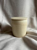 Handleless Cream ceramic butter crock, handmade butter cellar, french butter dish, flat topped ceramics, no handle butter dish